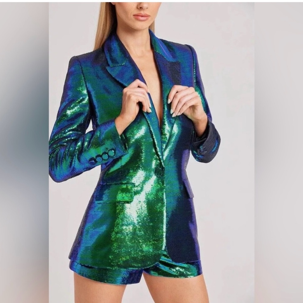 Iridescent Green and Blue Women's Blazer